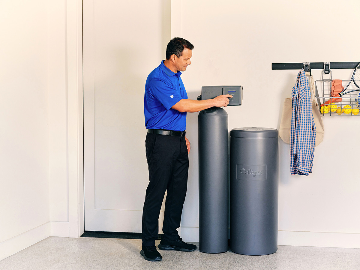 Culligan expert servicing water softener